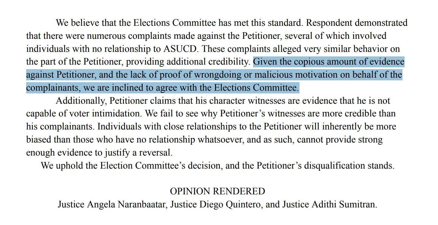 The judicial council's statement