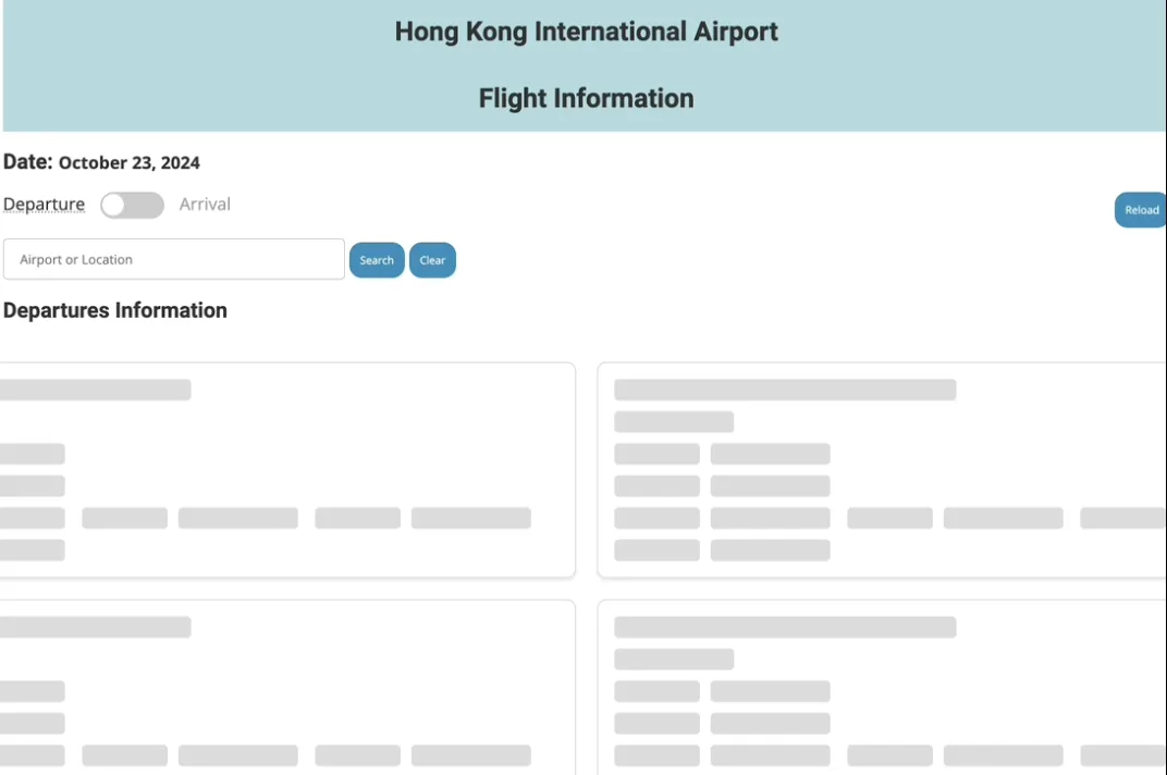 HKG Airport Flight Data